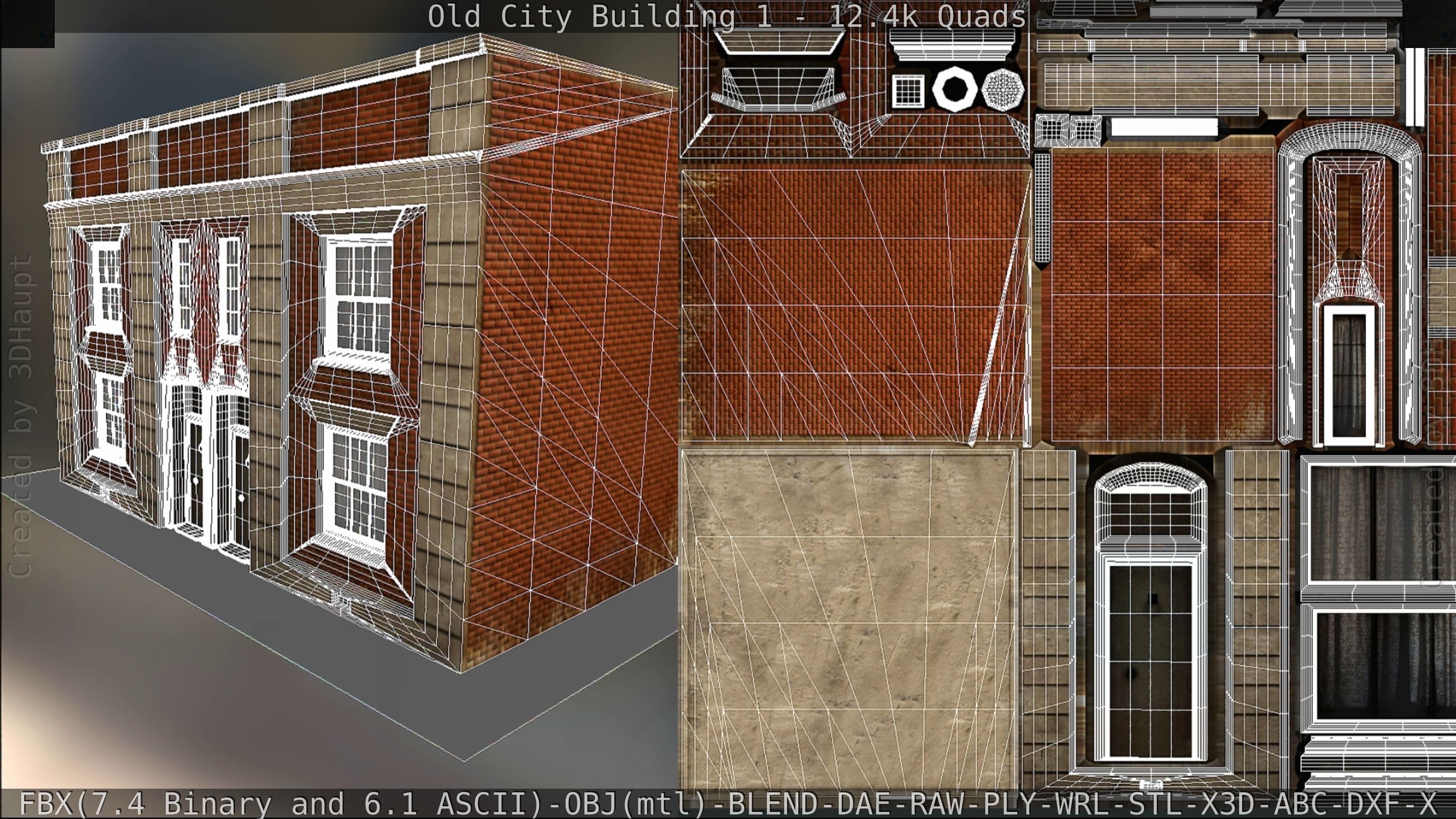 Old City Building 1 Low-poly 3D model_143