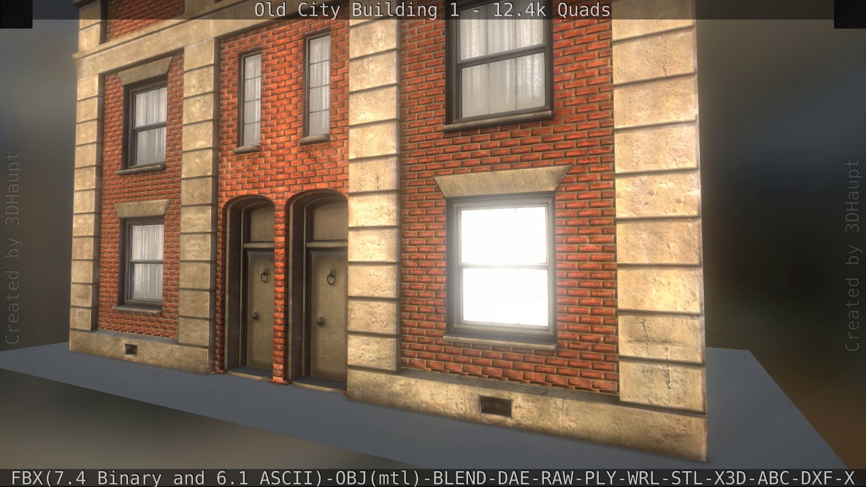 Old City Building 1 Low-poly 3D model_40