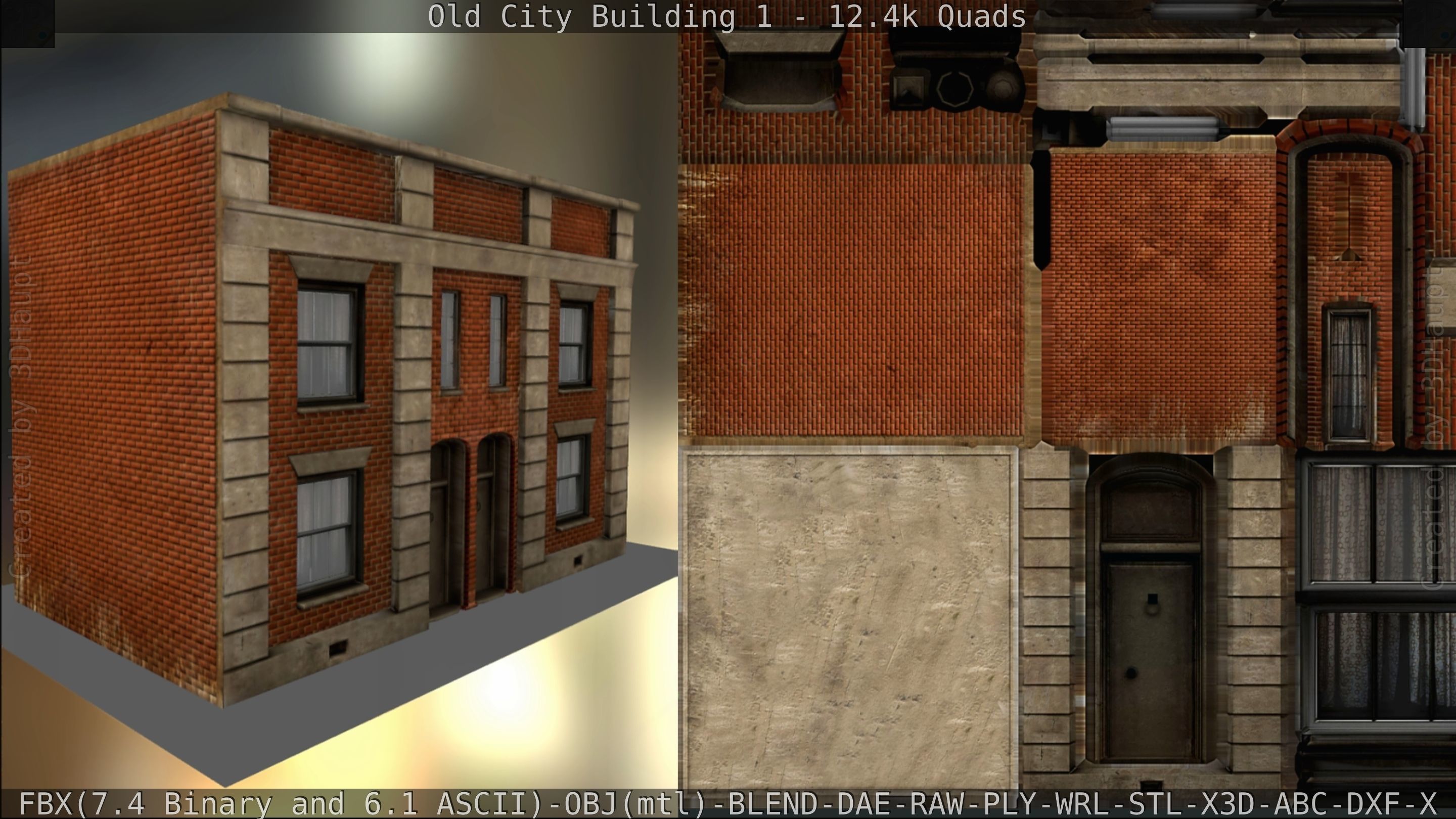Old City Building 1 Low-poly 3D model_123
