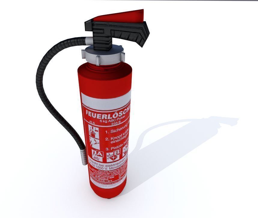 Red fire extinguisher Low-poly 3D model_2