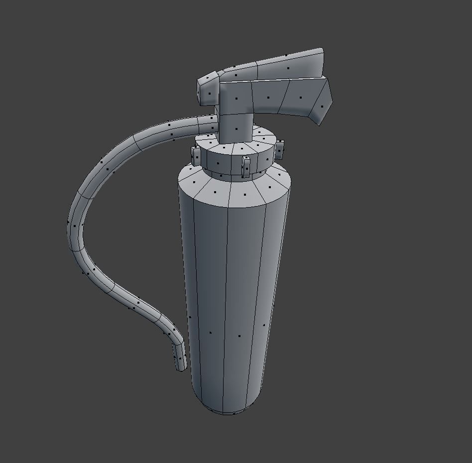 Red fire extinguisher Low-poly 3D model_15