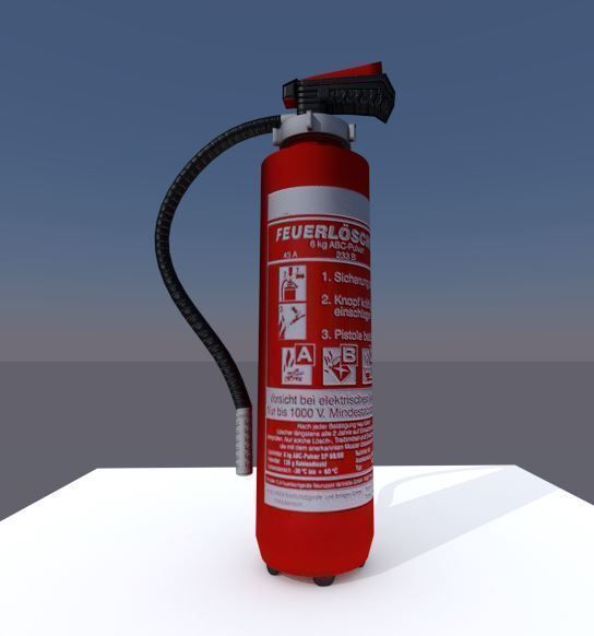 Red fire extinguisher Low-poly 3D model_5