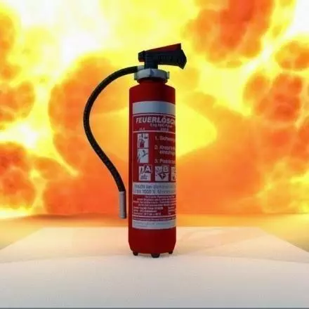 Red fire extinguisher Low-poly 3D model_0