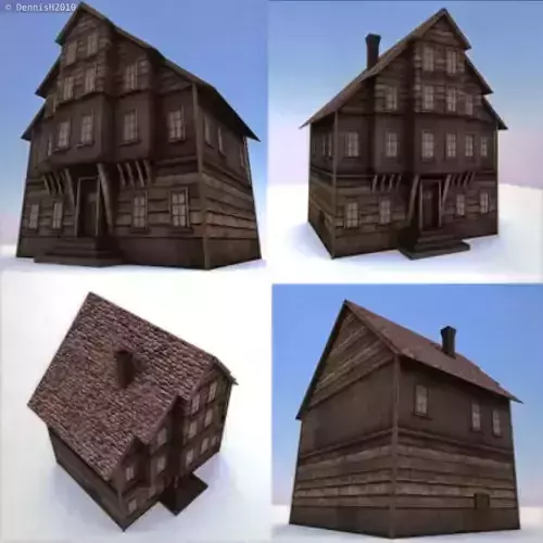 Big Old House Free low-poly 3D model