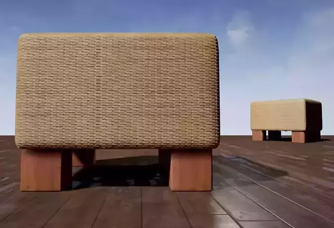 Basket Stool Free 3D model Basket Stool Free 3D model