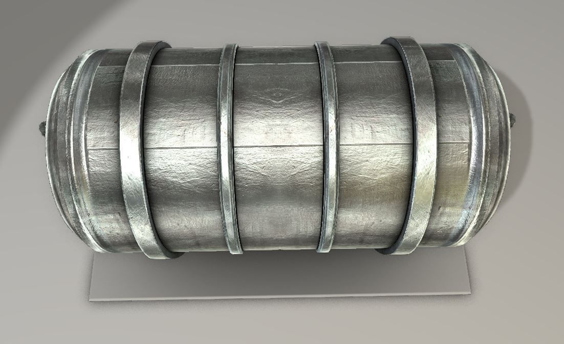 Metal Water Tank Low-poly 3D model_8