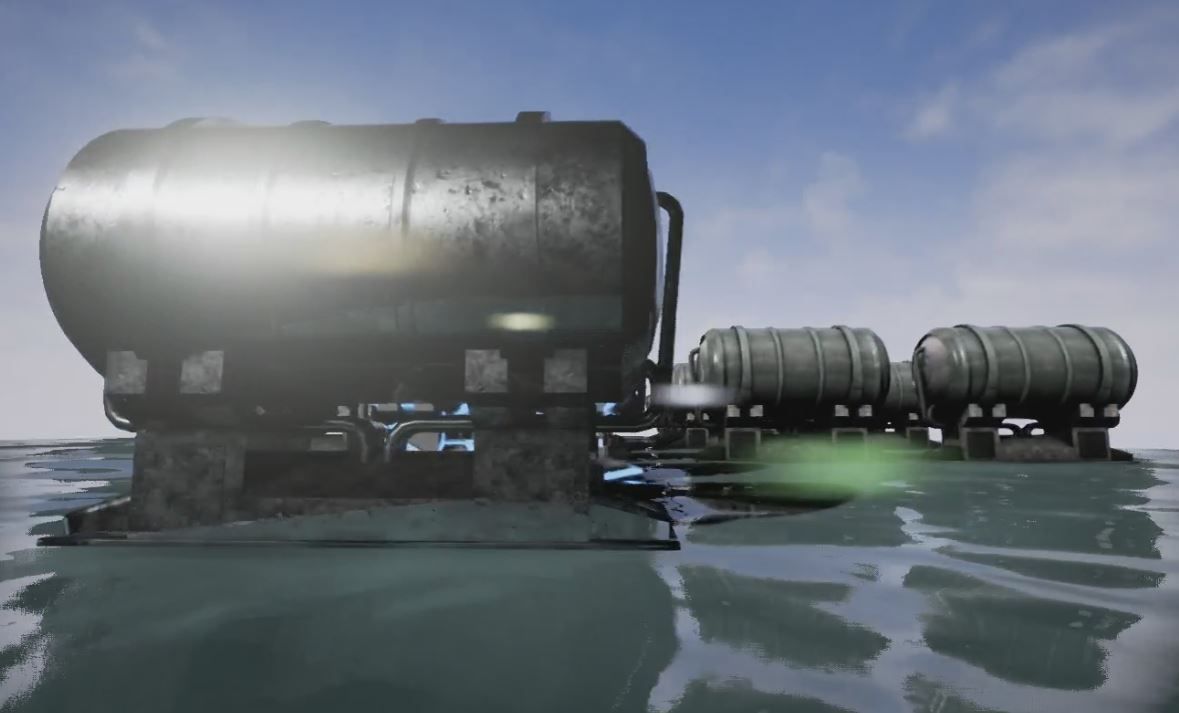 Metal Water Tank Low-poly 3D model_3