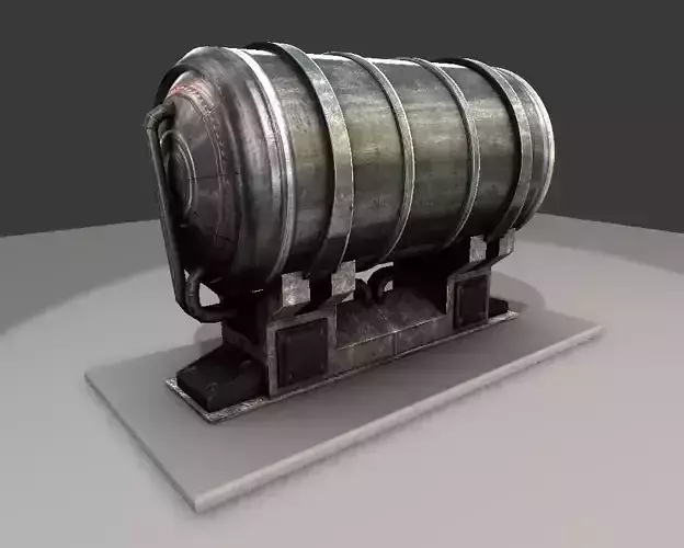 Metal Water Tank Low-poly 3D model