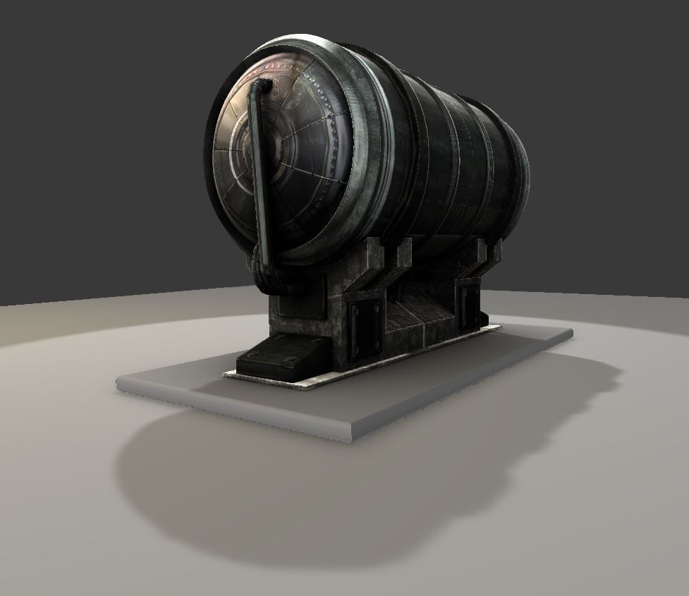 Metal Water Tank Low-poly 3D model_7