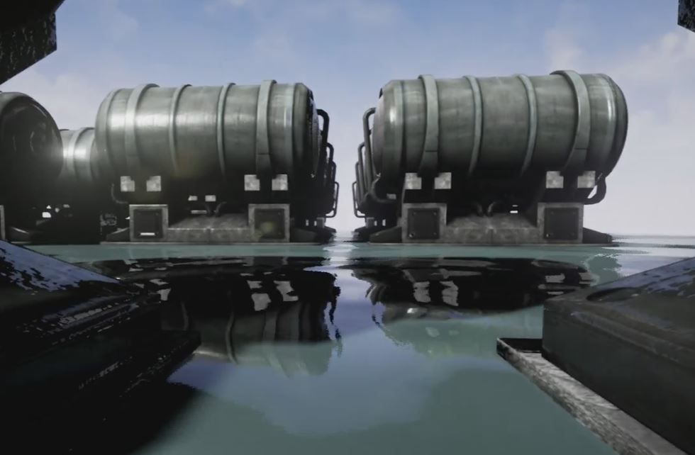 Metal Water Tank Low-poly 3D model_4