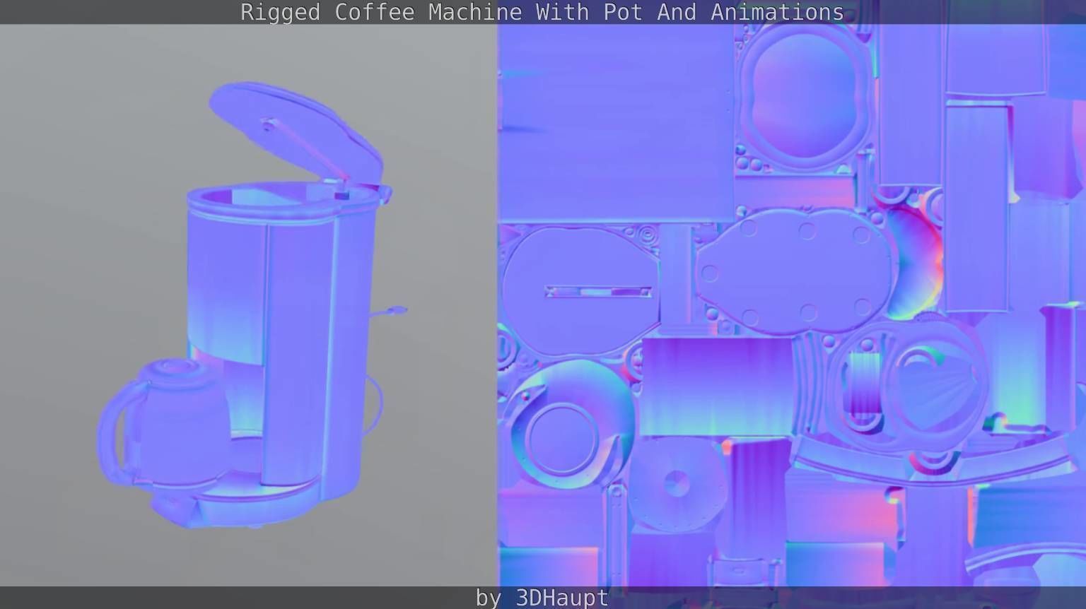 Coffee machine with rigged cable Low-poly 3D model_96