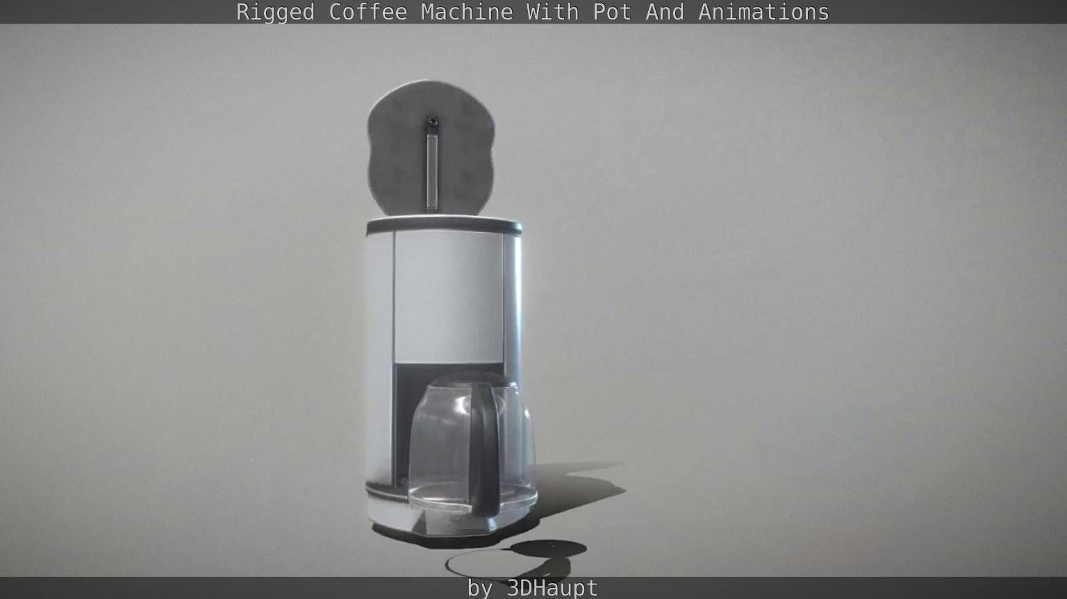 Coffee machine with rigged cable Low-poly 3D model_15