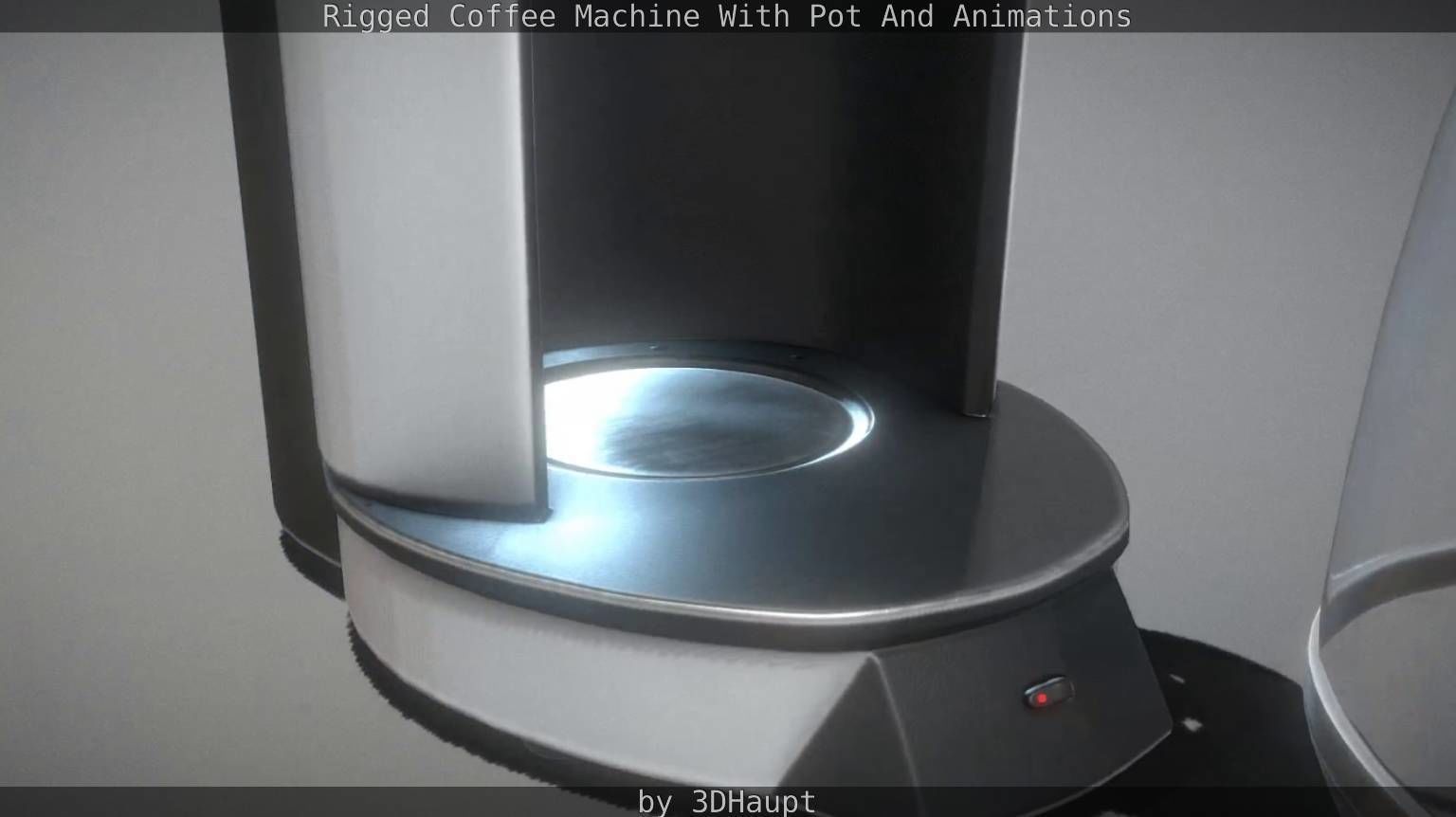 Coffee machine with rigged cable Low-poly 3D model_43