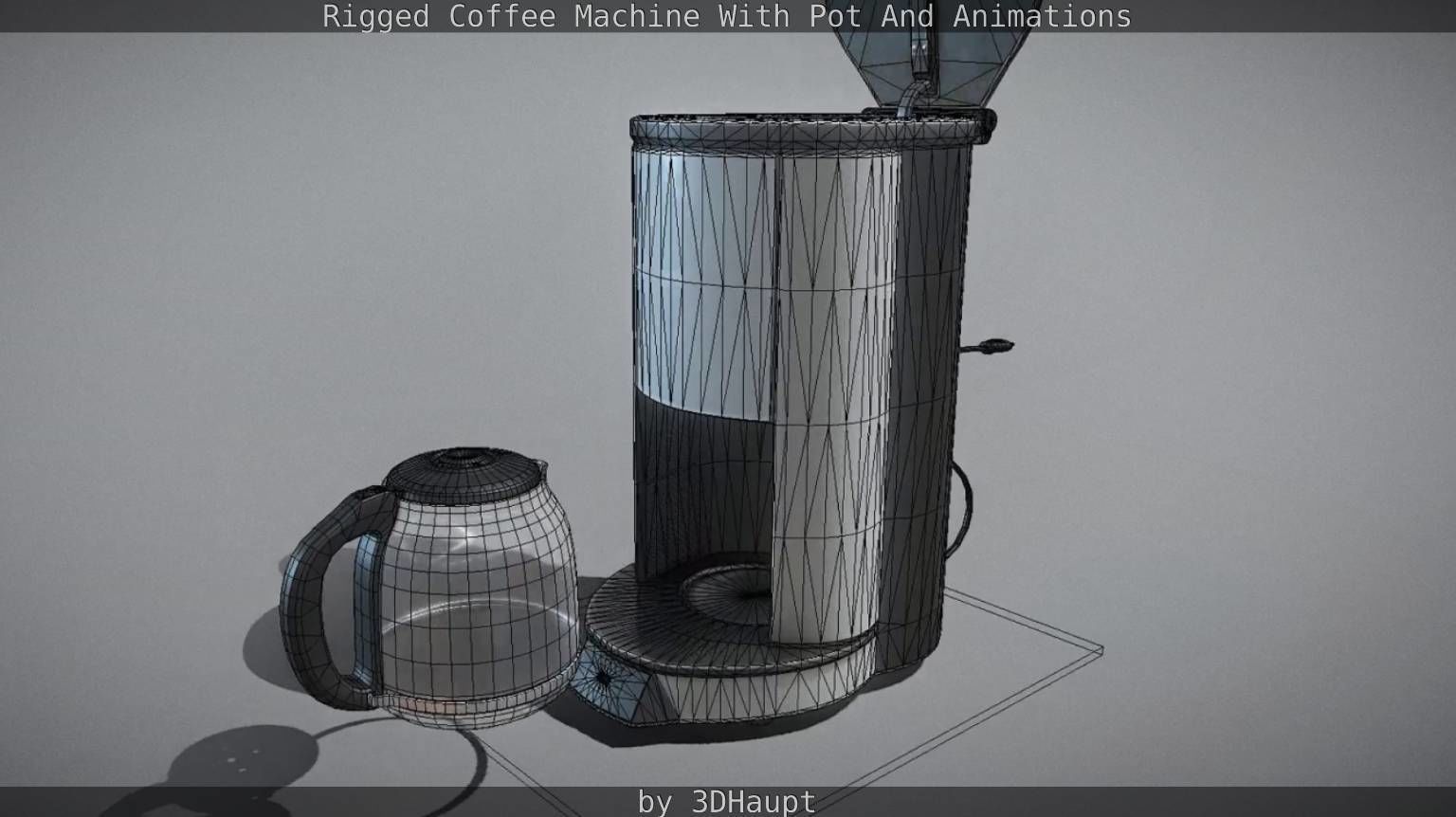 Coffee machine with rigged cable Low-poly 3D model_77