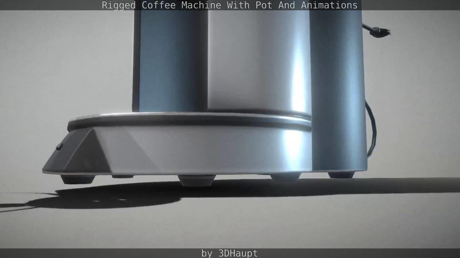 Coffee machine with rigged cable Low-poly 3D model_27