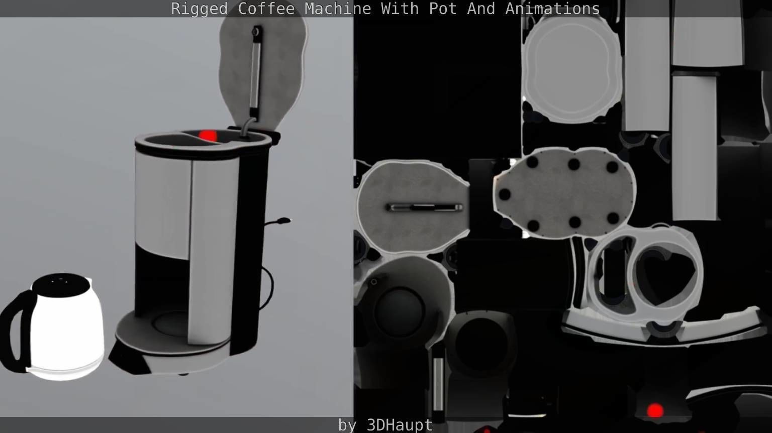 Coffee machine with rigged cable Low-poly 3D model_90