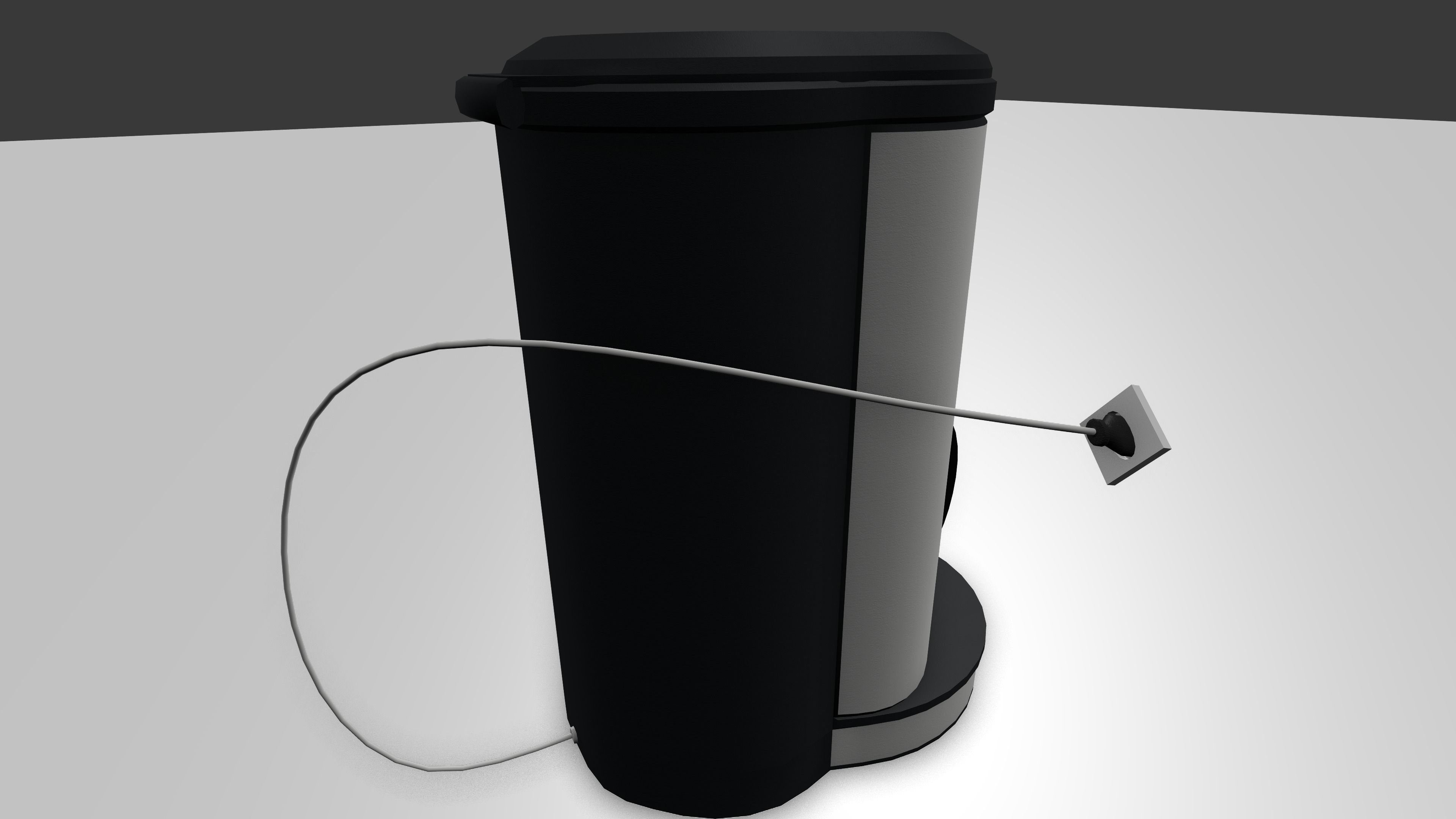 Coffee machine with rigged cable Low-poly 3D model_6