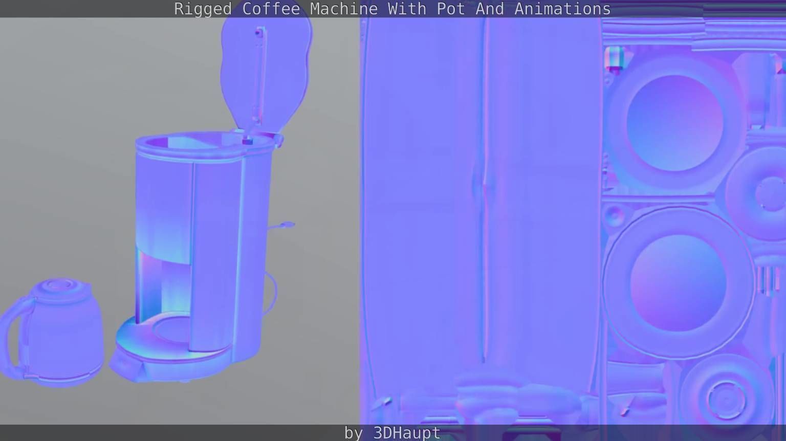 Coffee machine with rigged cable Low-poly 3D model_101