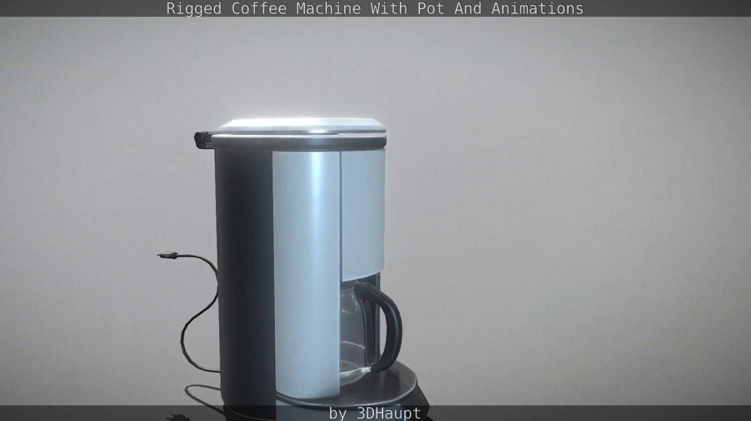 Coffee machine with rigged cable Low-poly 3D model_37