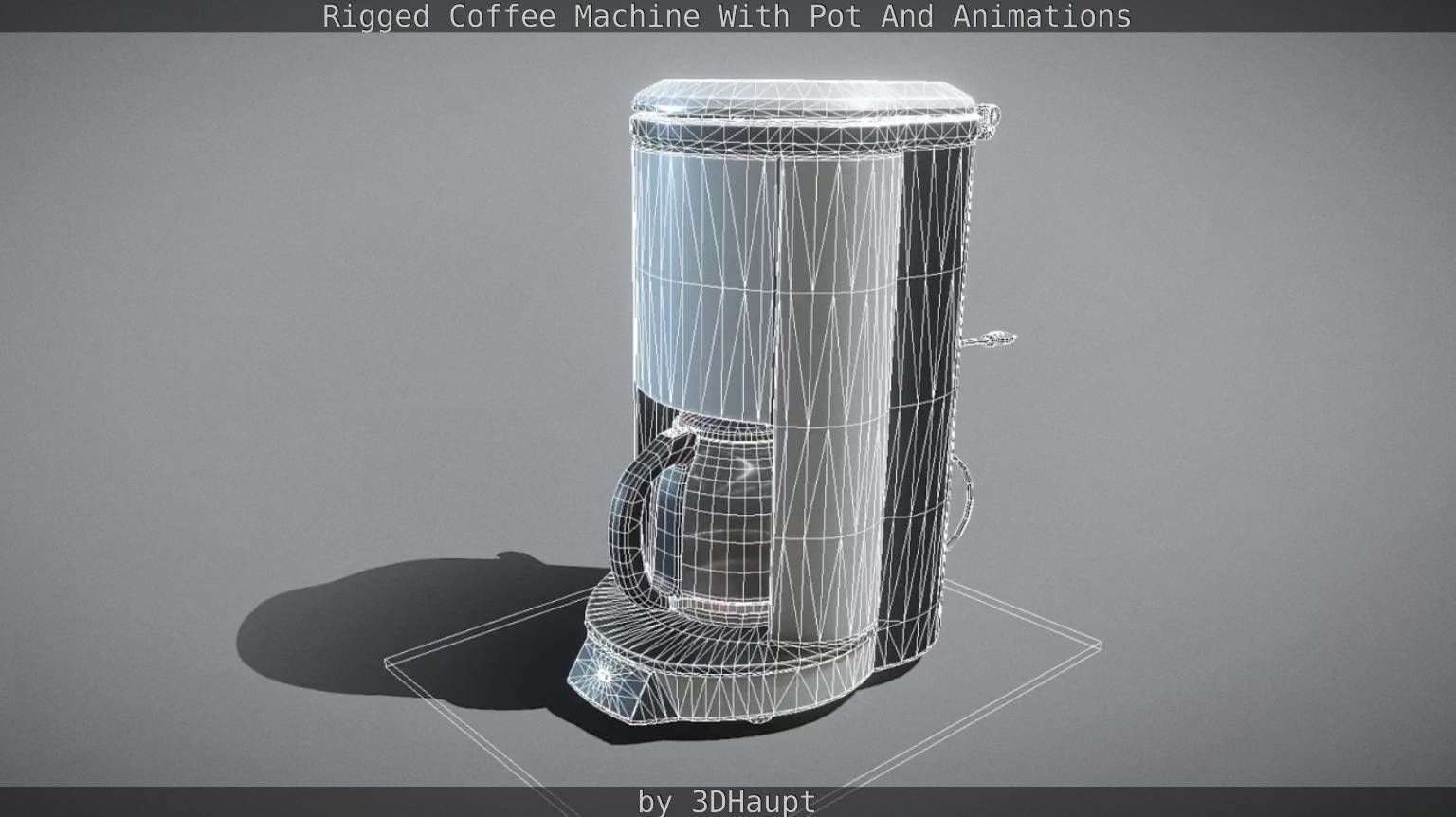 Coffee machine with rigged cable Low-poly 3D model_73