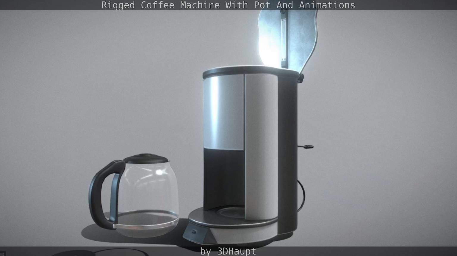 Coffee machine with rigged cable Low-poly 3D model_47