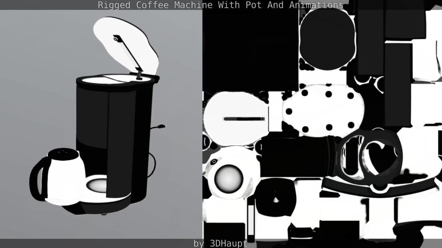 Coffee machine with rigged cable Low-poly 3D model_92