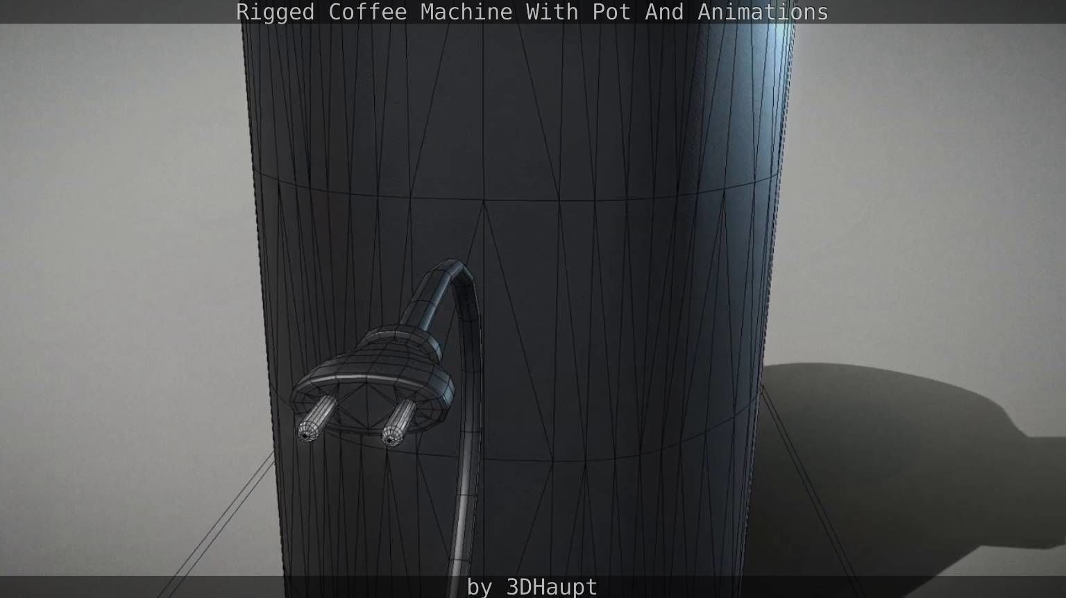 Coffee machine with rigged cable Low-poly 3D model_56