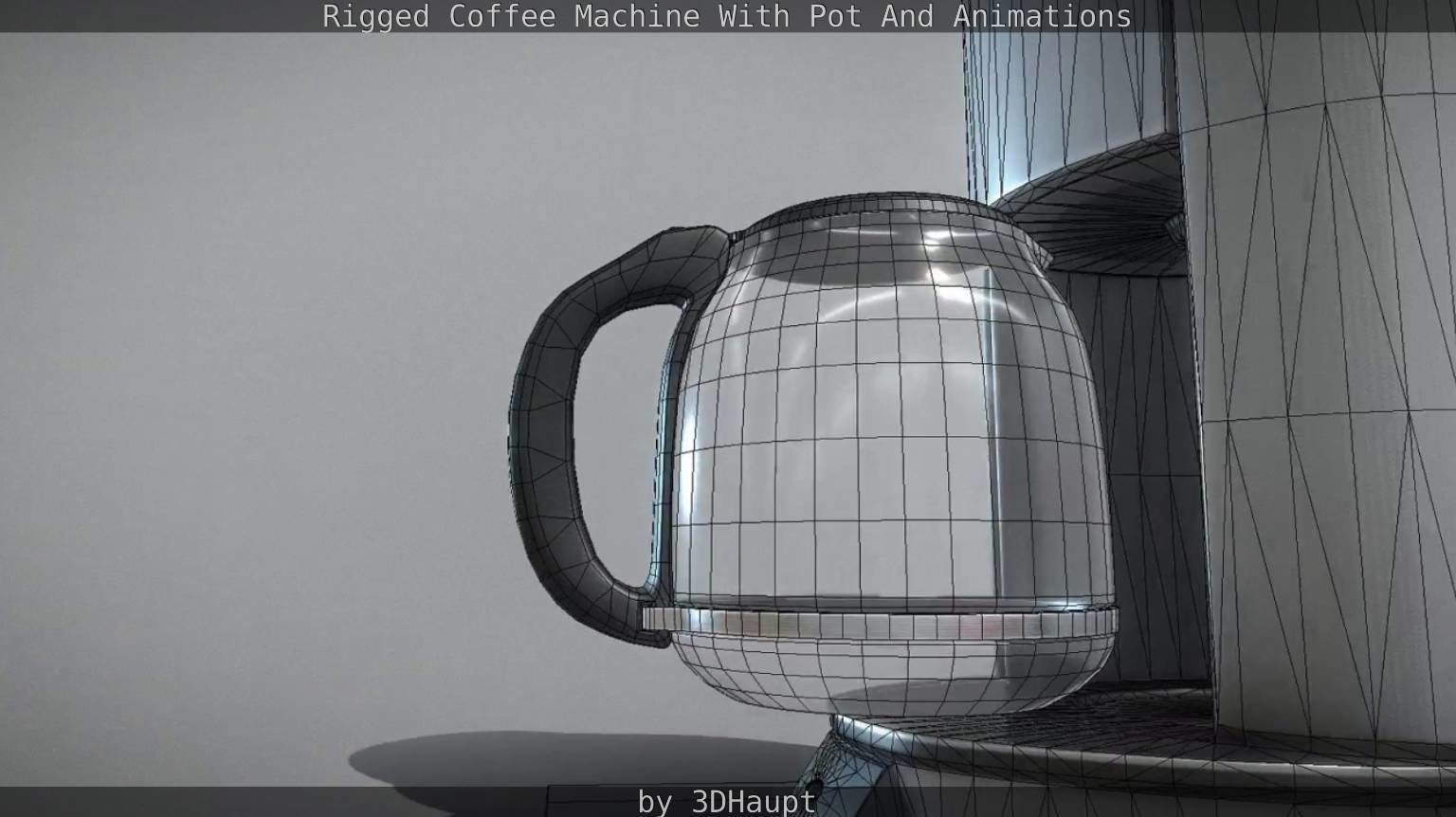 Coffee machine with rigged cable Low-poly 3D model_86