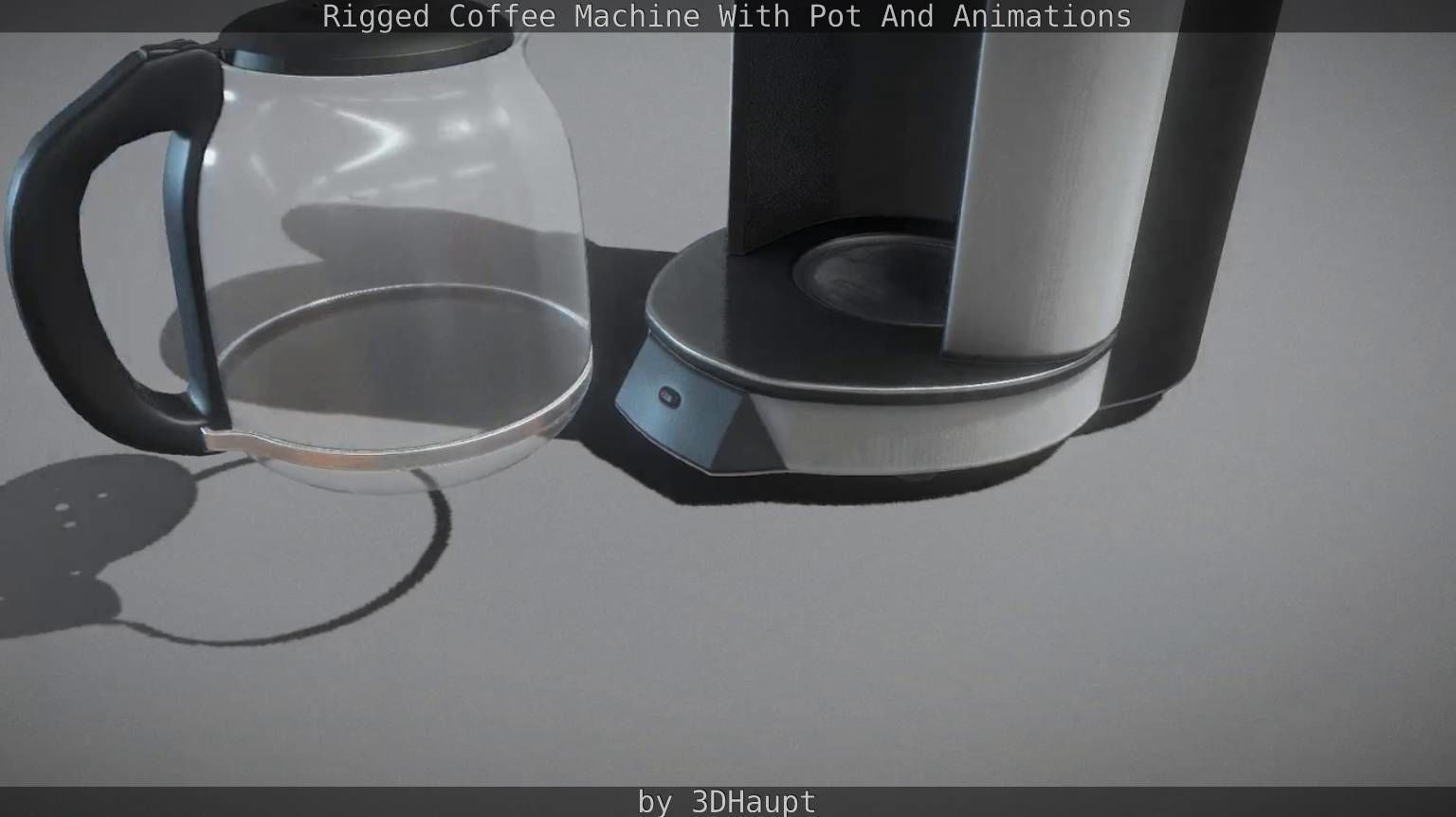 Coffee machine with rigged cable Low-poly 3D model_75