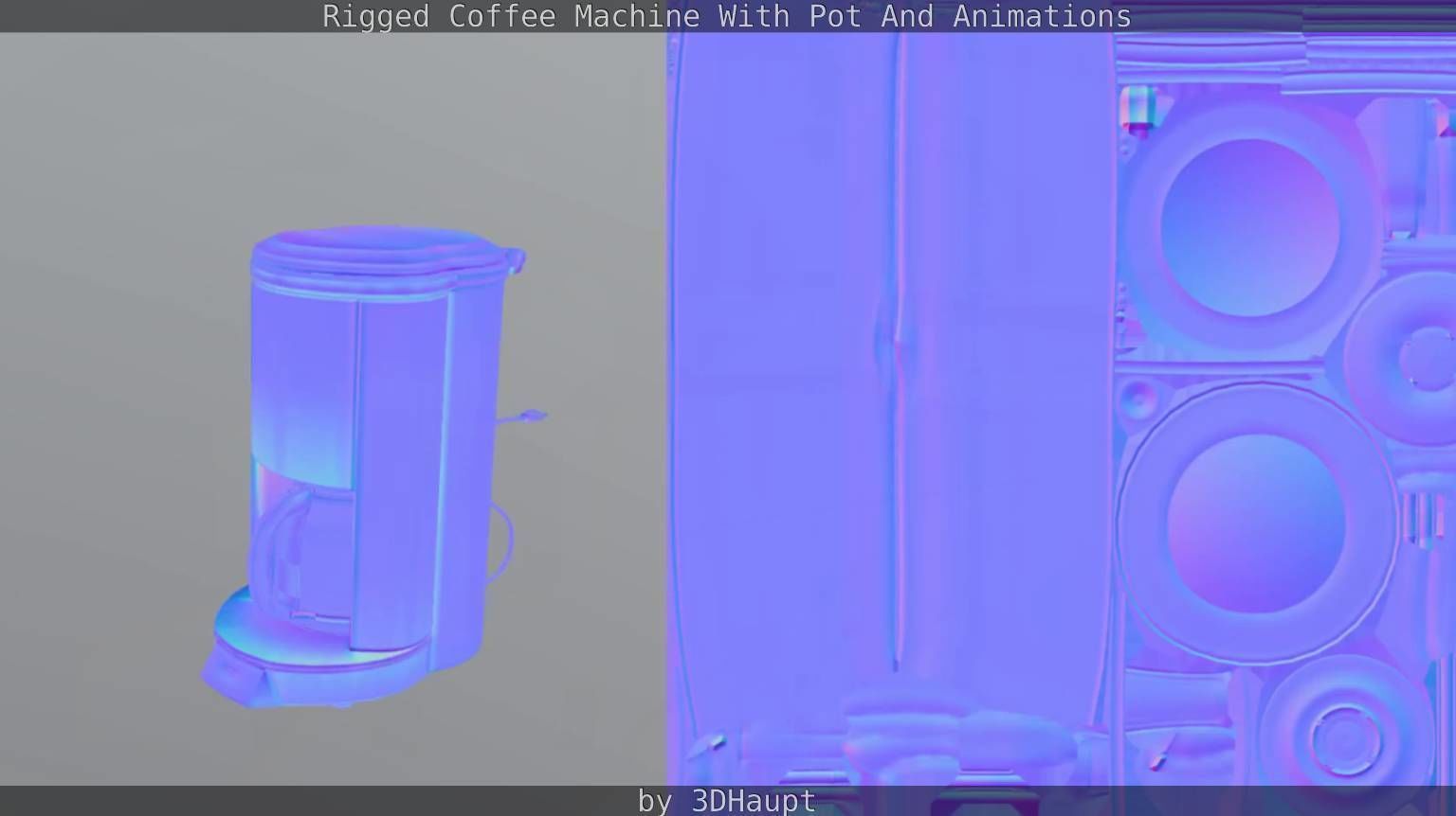 Coffee machine with rigged cable Low-poly 3D model_104