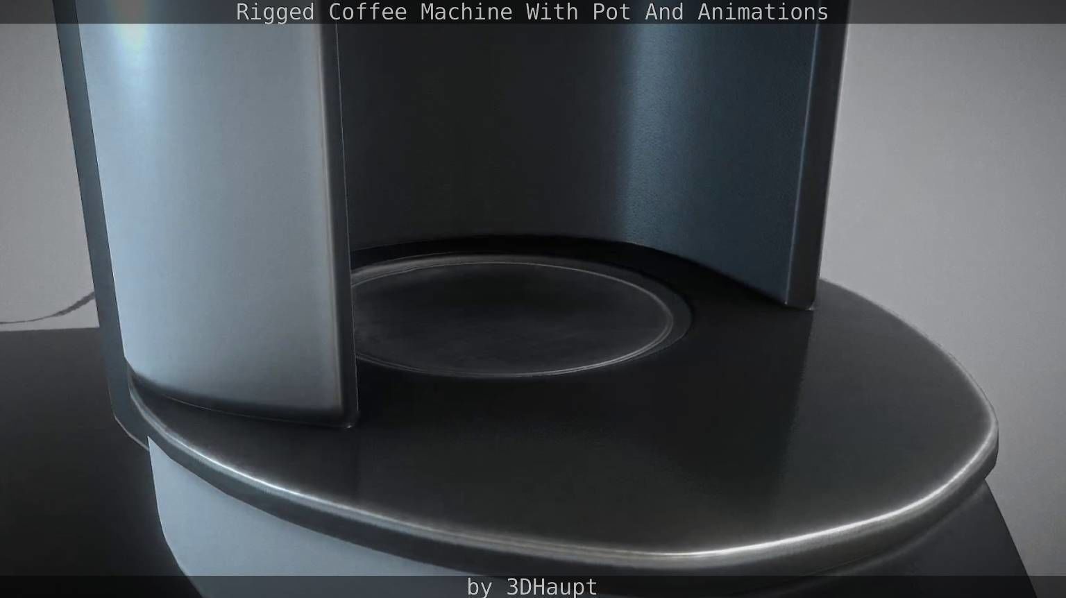 Coffee machine with rigged cable Low-poly 3D model_29