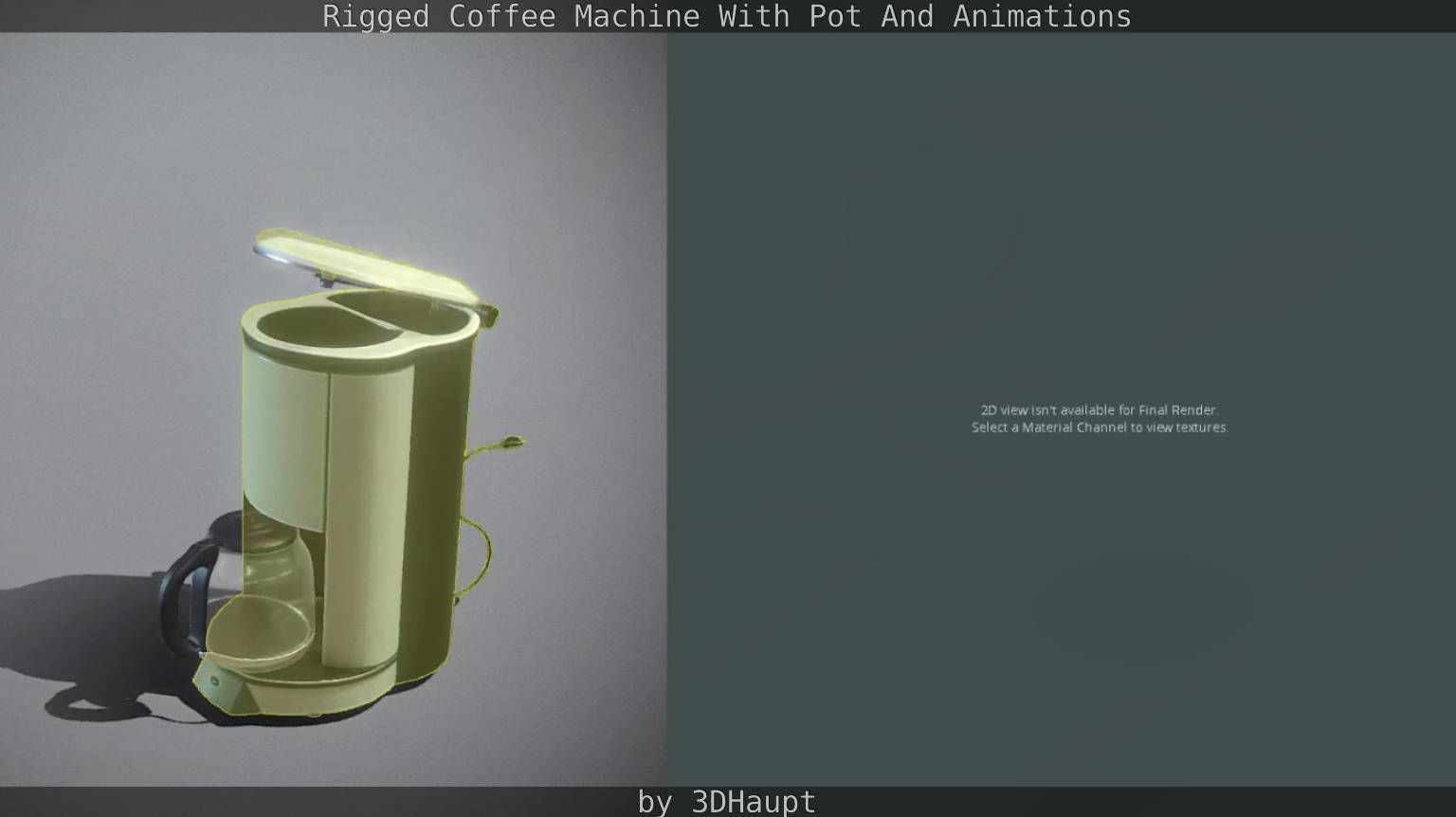 Coffee machine with rigged cable Low-poly 3D model_83