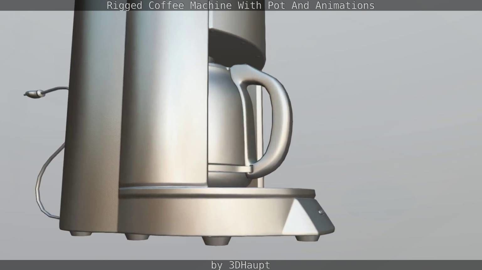 Coffee machine with rigged cable Low-poly 3D model_117