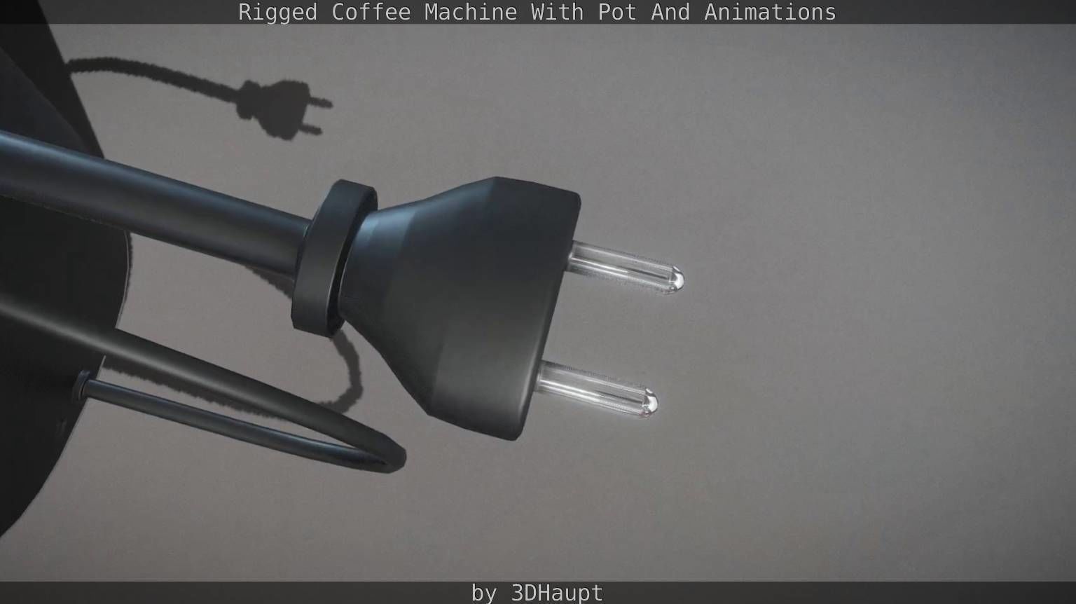 Coffee machine with rigged cable Low-poly 3D model_116