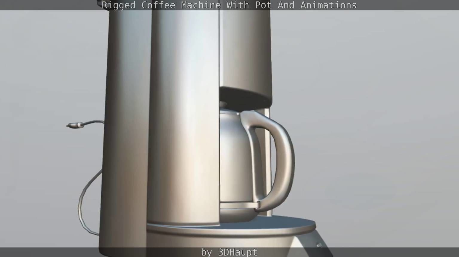 Coffee machine with rigged cable Low-poly 3D model_115