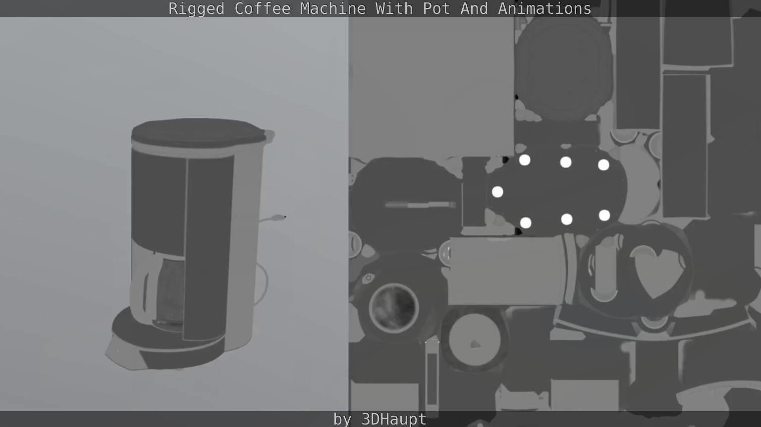Coffee machine with rigged cable Low-poly 3D model_95