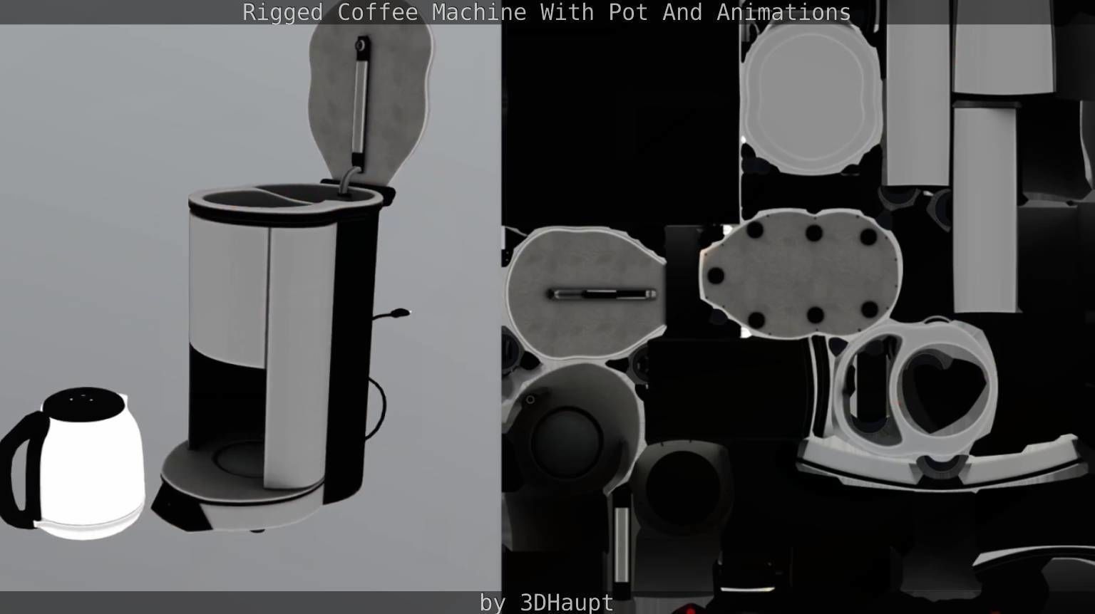 Coffee machine with rigged cable Low-poly 3D model_89