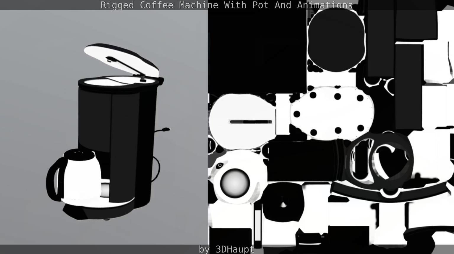 Coffee machine with rigged cable Low-poly 3D model_91