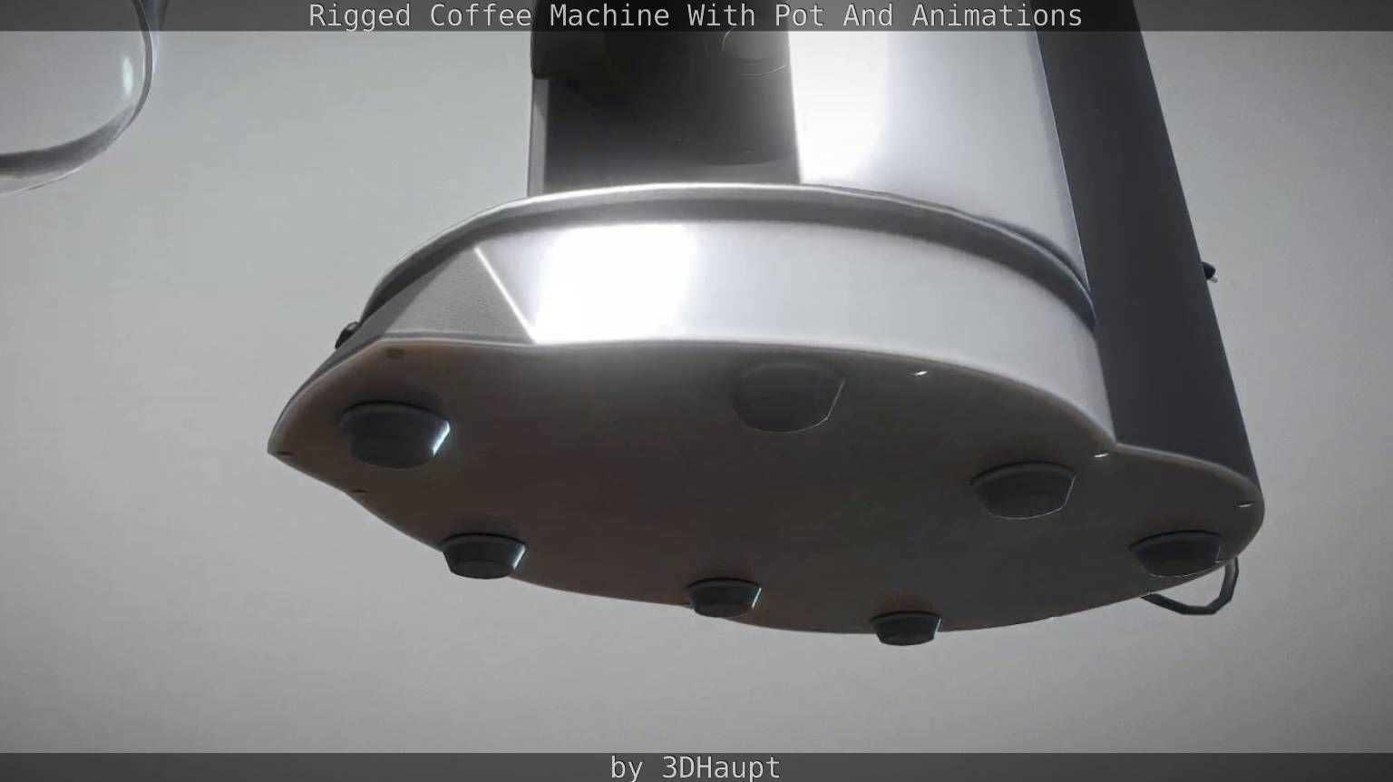 Coffee machine with rigged cable Low-poly 3D model_28