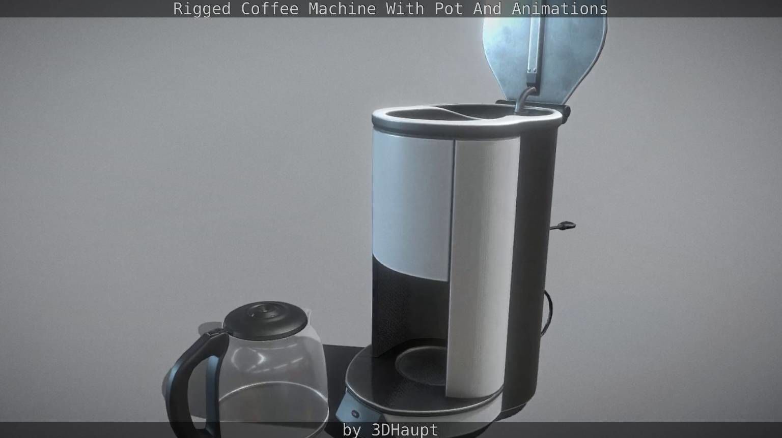 Coffee machine with rigged cable Low-poly 3D model_110