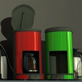 Coffee machine with rigged cable Low-poly 3D model_4