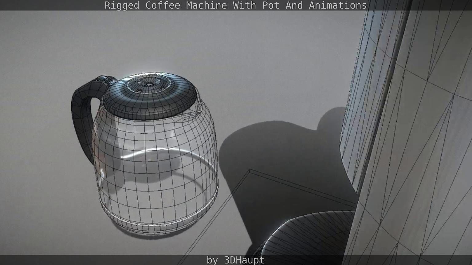 Coffee machine with rigged cable Low-poly 3D model_48