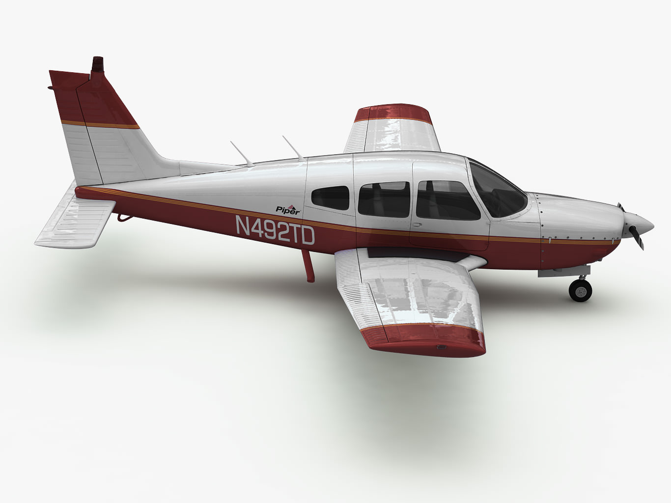 Piper PA-28 Cherokee Arrow 3D model_3