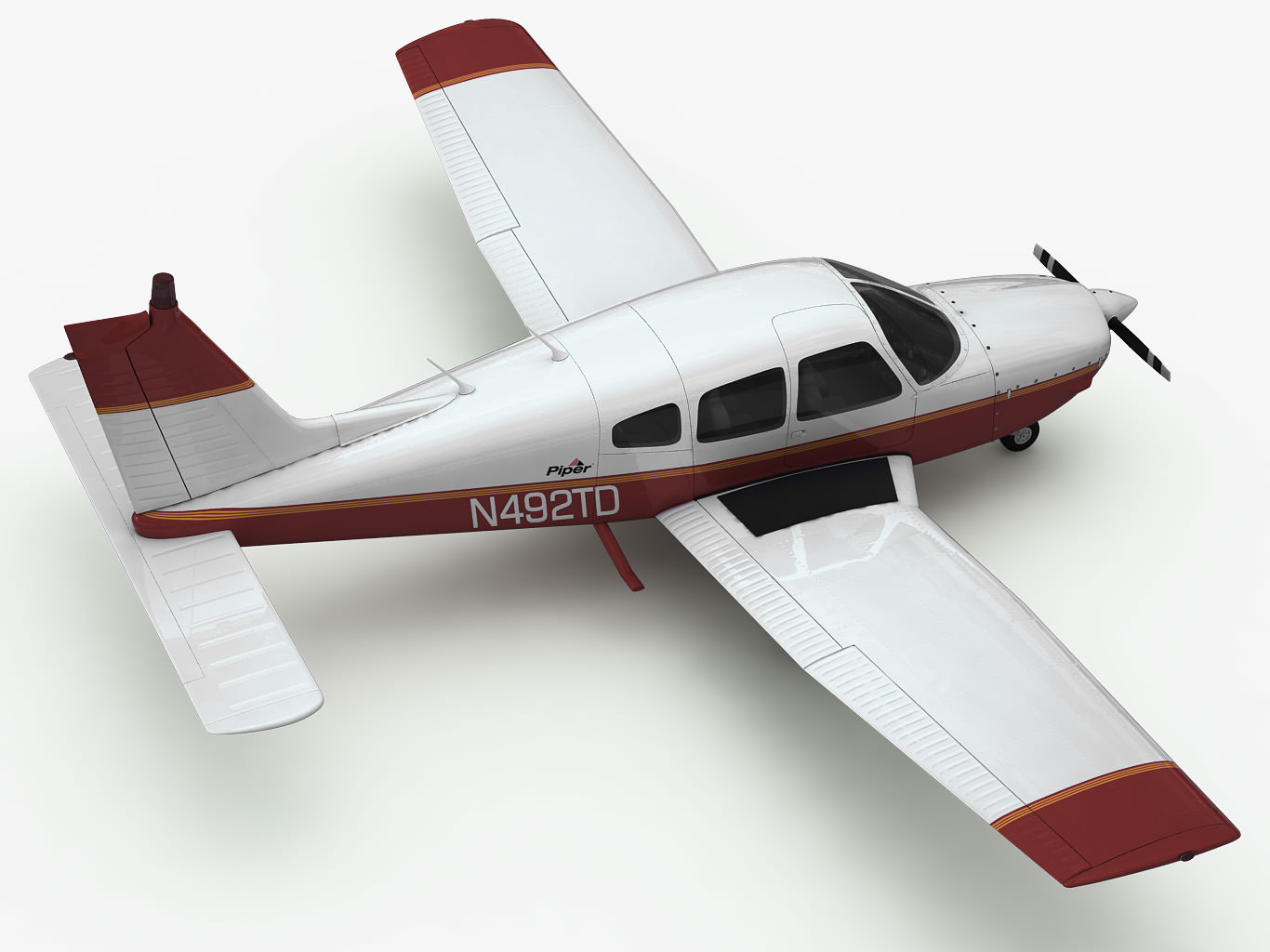 Piper PA-28 Cherokee Arrow 3D model_4