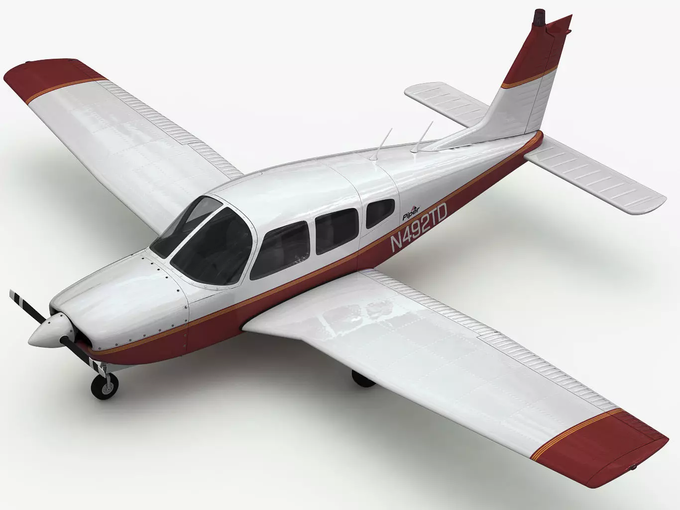 Piper PA-28 Cherokee Arrow 3D model_0