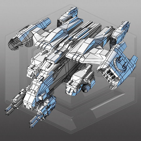SciFi Dropship  Low-poly 3D model_8