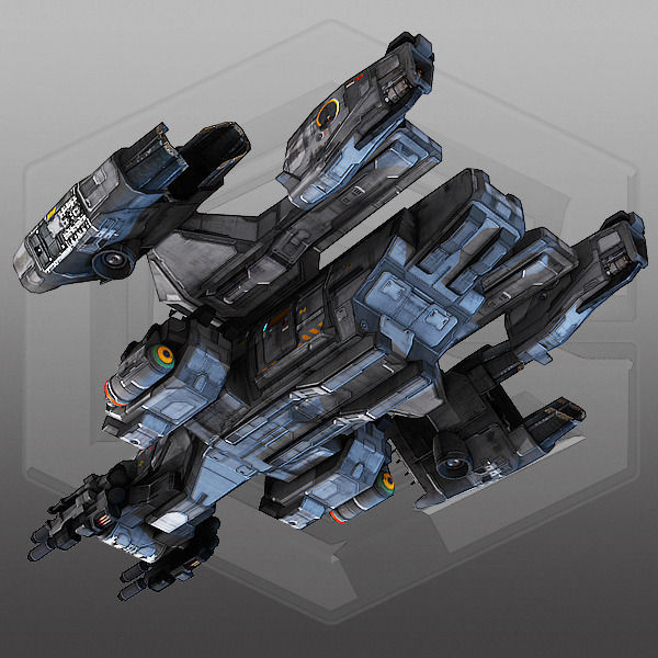 SciFi Dropship  Low-poly 3D model_5