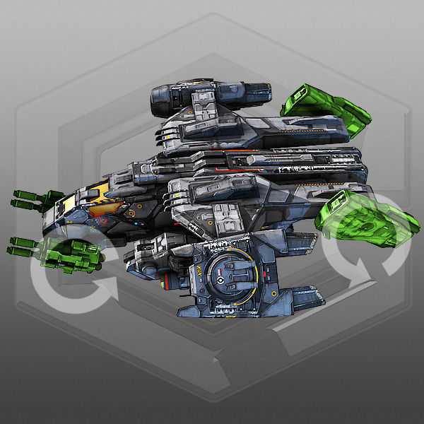 SciFi Dropship  Low-poly 3D model_7