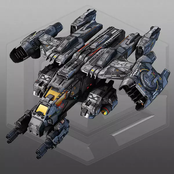 SciFi Dropship  Low-poly 3D model_0