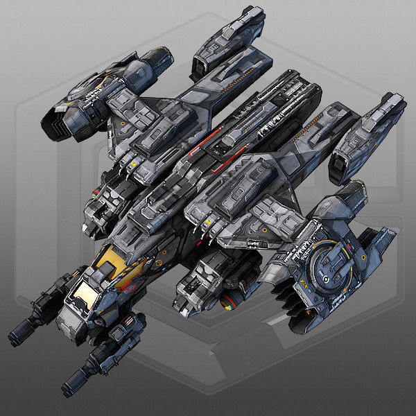 SciFi Dropship  Low-poly 3D model_3